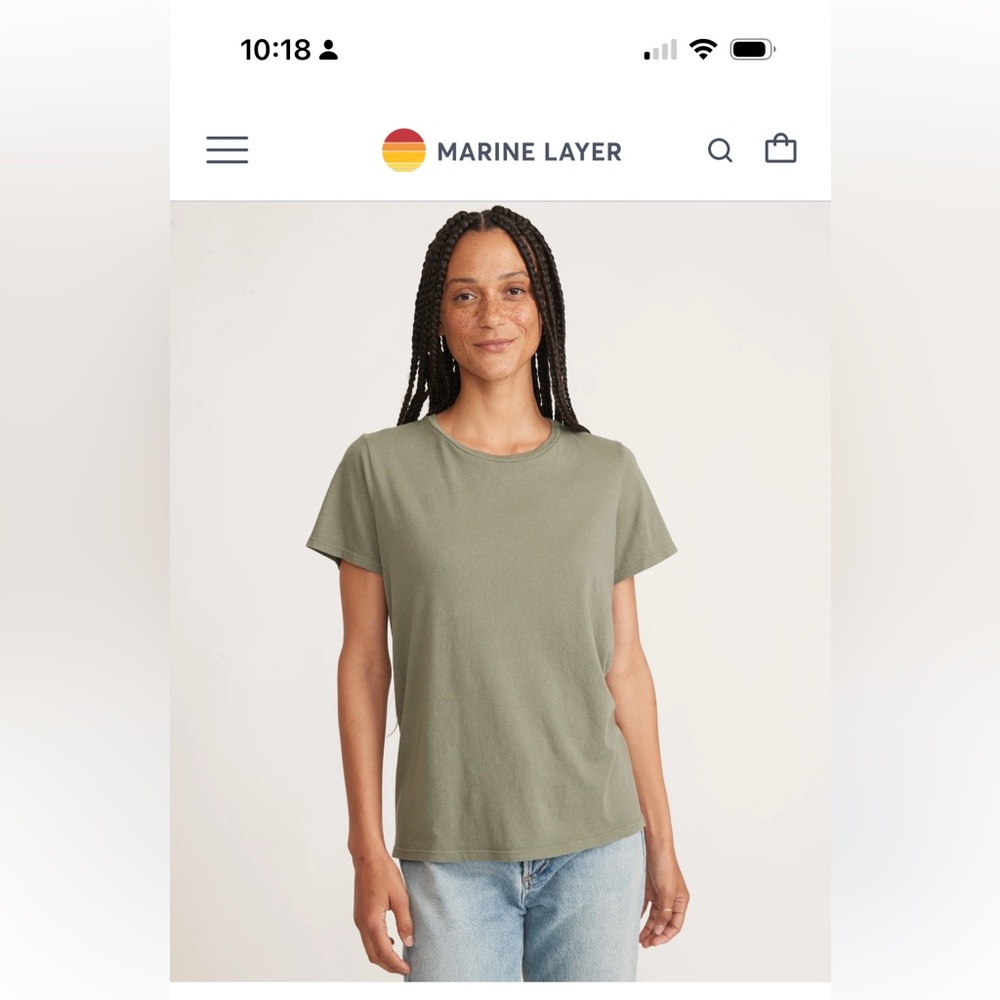 Marine Layer easy crew tee vetiver